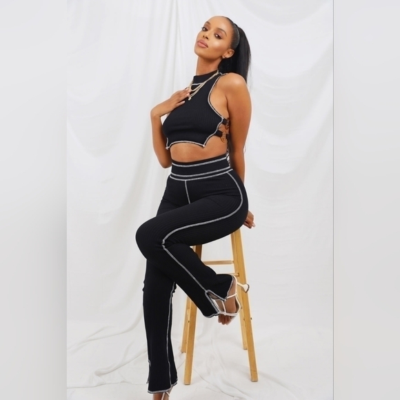 Moving Sale!  💘 NWT Bad Society Club High Waisted Ribbed Pants - Picture 2 of 9